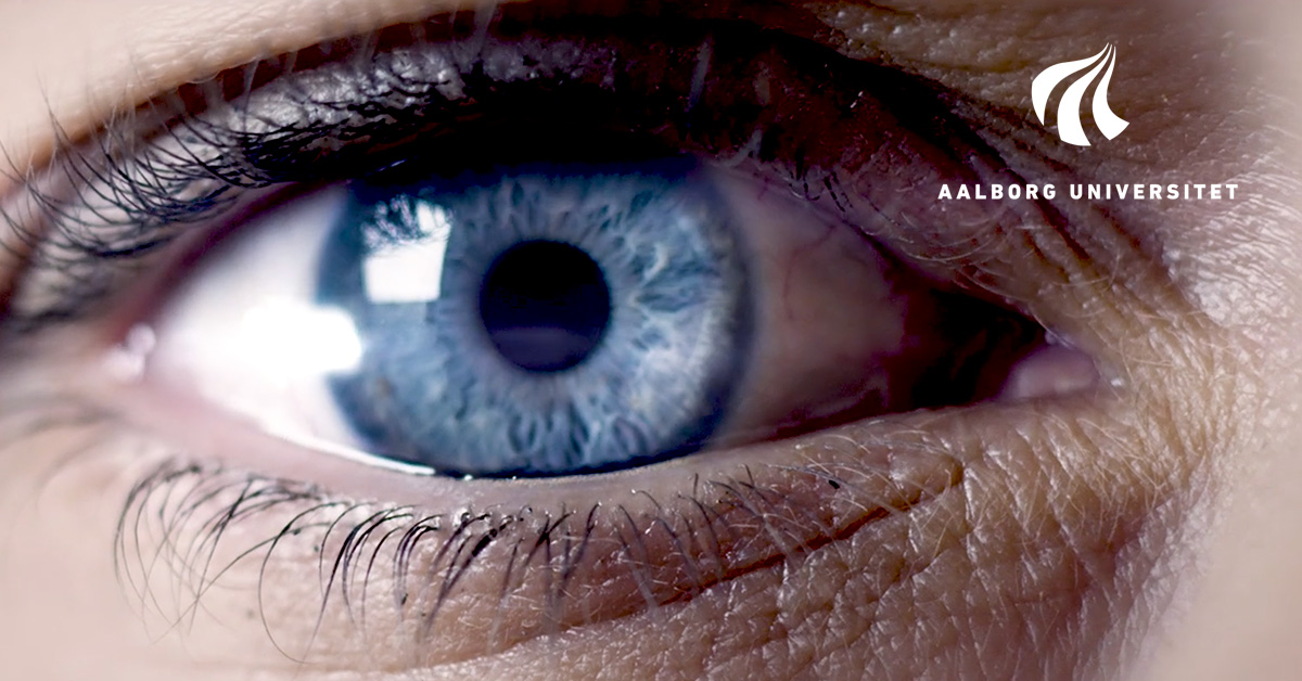 Close up af et øje fra Aalborg Universitet reklame film